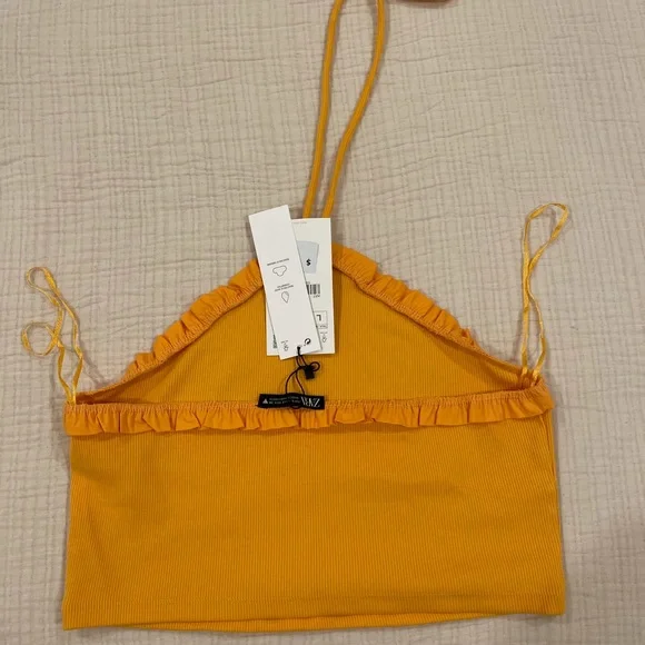 Zara Ribbed Top with Ruffles - Picture 5 of 6